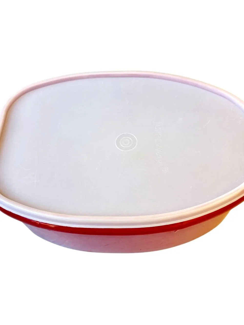 TUPPERWARE 487-5 Storage Container Roast Turkey Ham Keeper Paprika Red 3 pieces